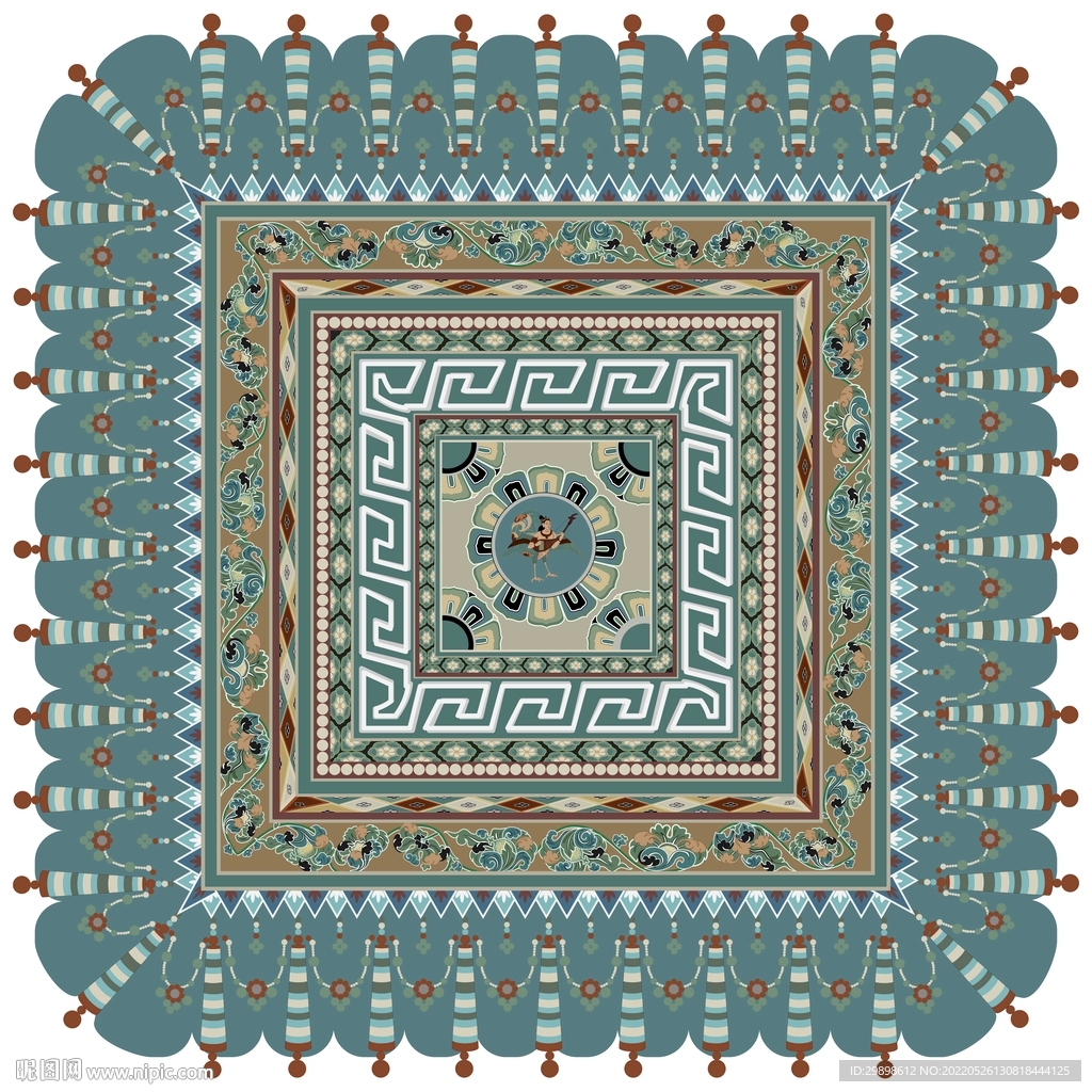 敦煌莫高窟灵鸟平瓣莲花纹藻井