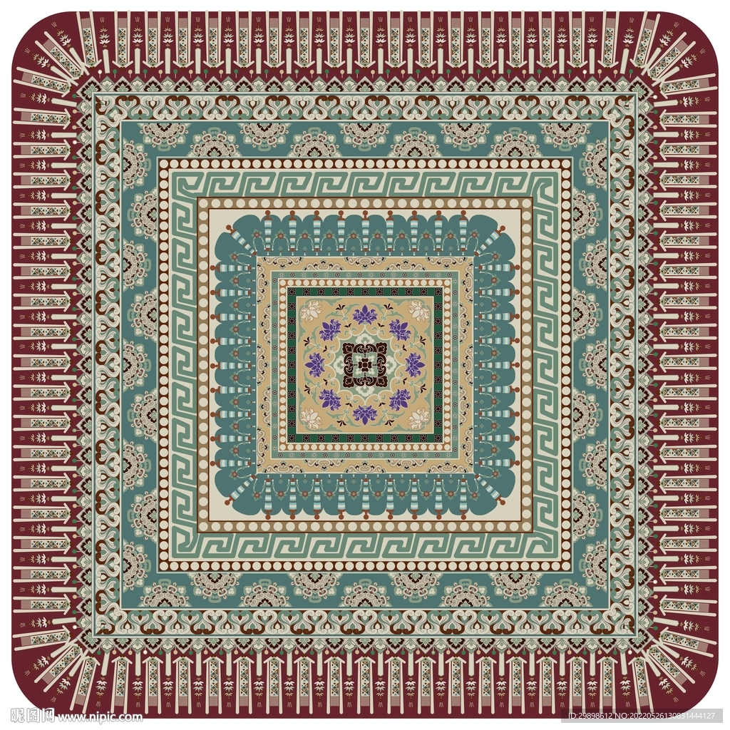 敦煌榆林窟宋代西番莲团花纹藻井