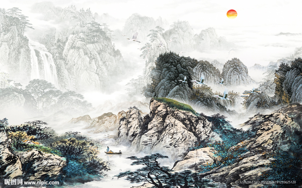 国画新意境山水画 TIf分层