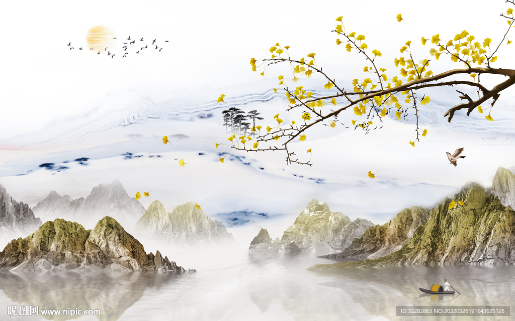 无框画新品高清山水 TIf分层