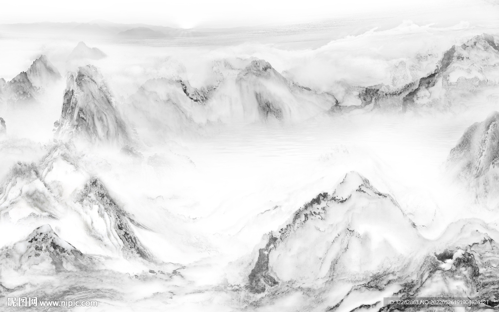 石纹新意境山水画 TIf分层