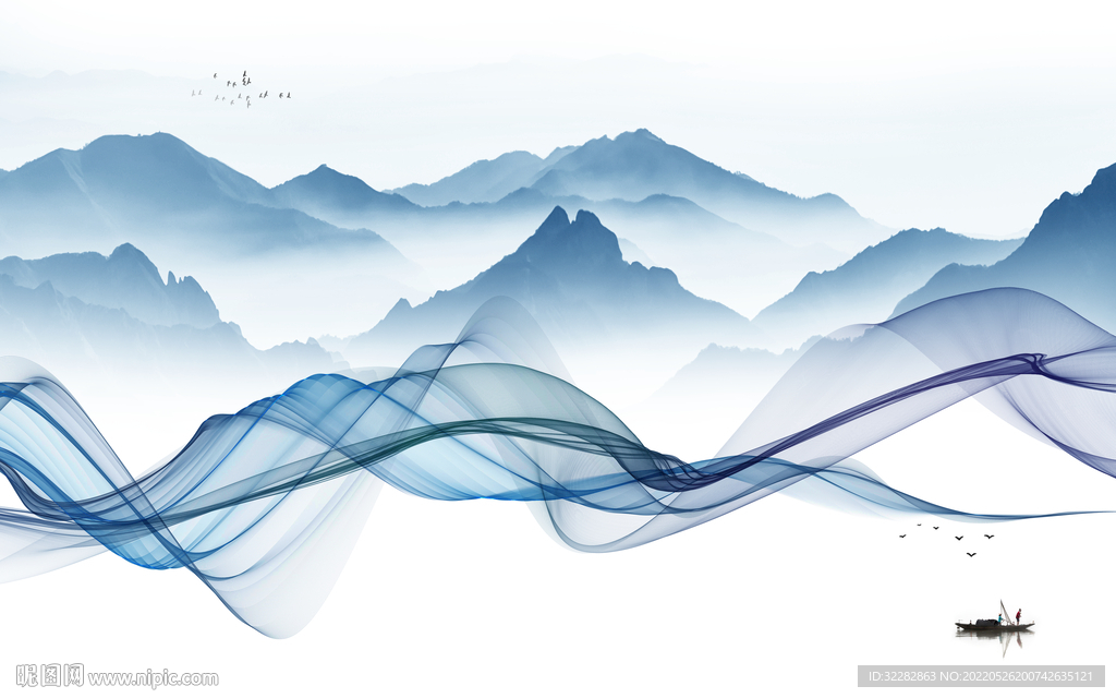 新中式新品高清山水 TIf分层