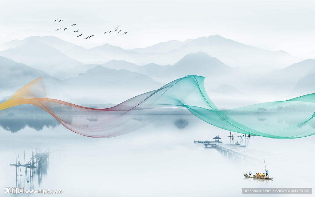 线条 新品高清山水 TIf分层