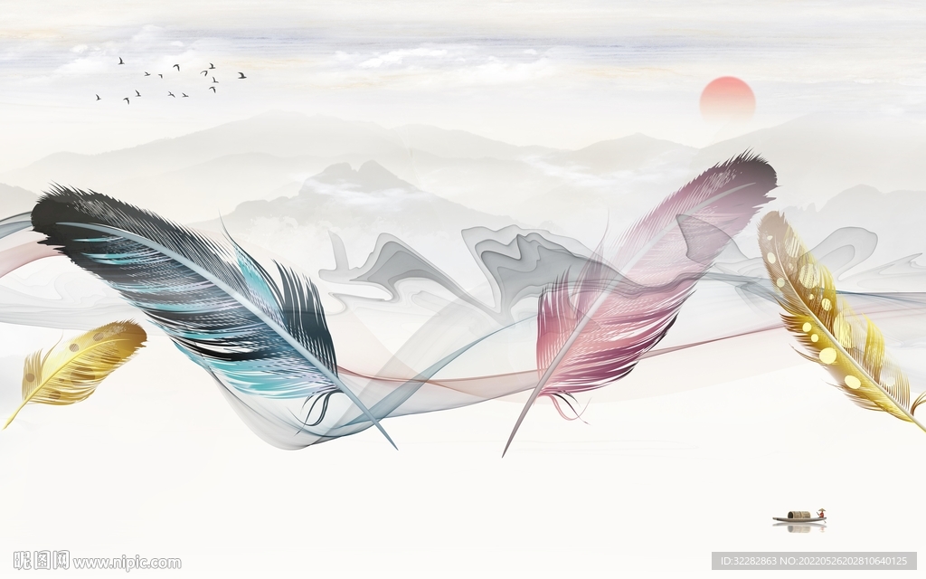 现代 新品高清山水 TIf分层