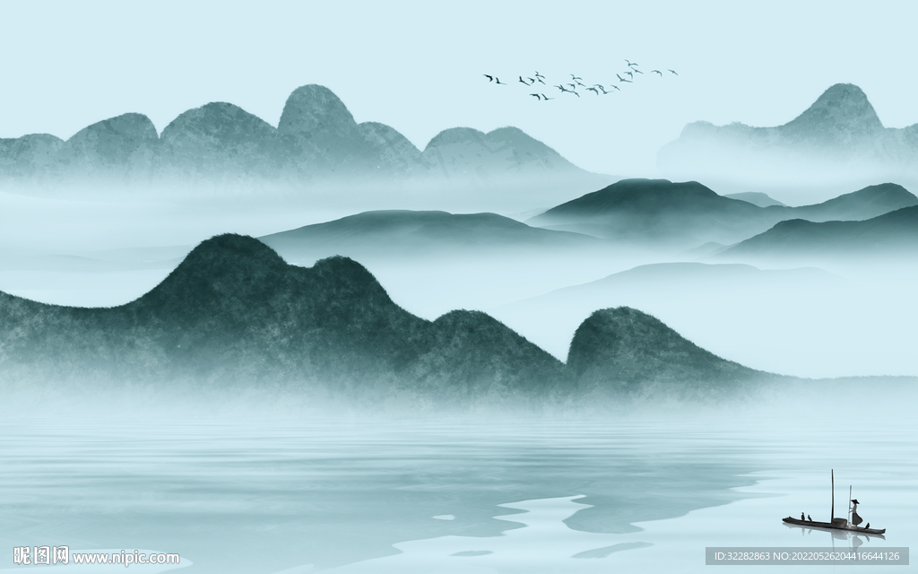 中国风最新中式山水 TIf分层