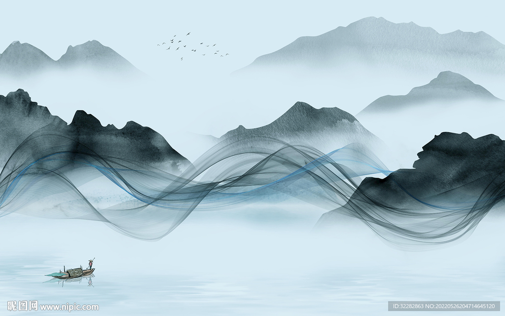 意境最新中式山水 TIf分层