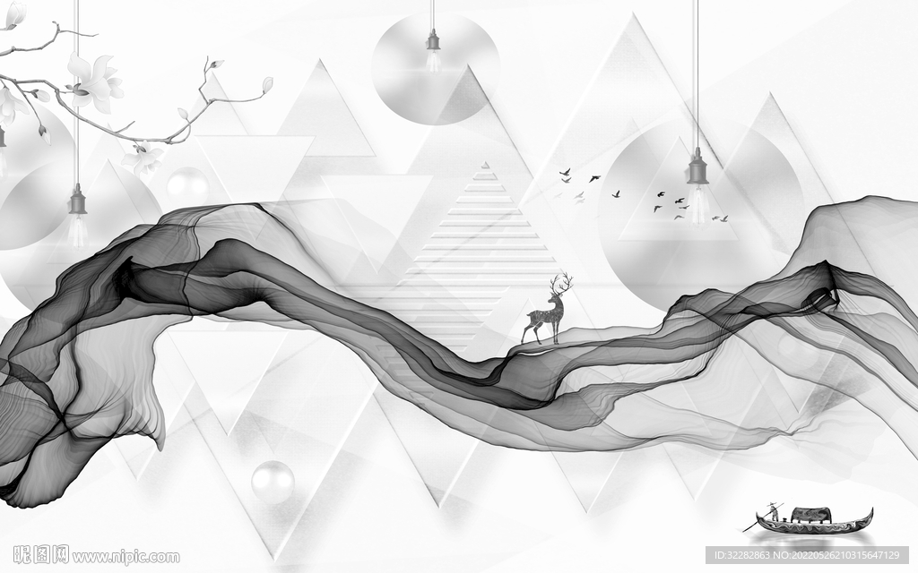 别墅爆款新背景画 TIF分层