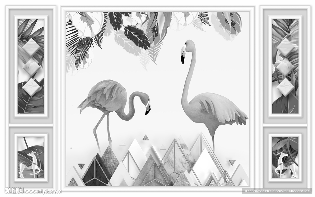 灰色爆款新背景画 TIF分层