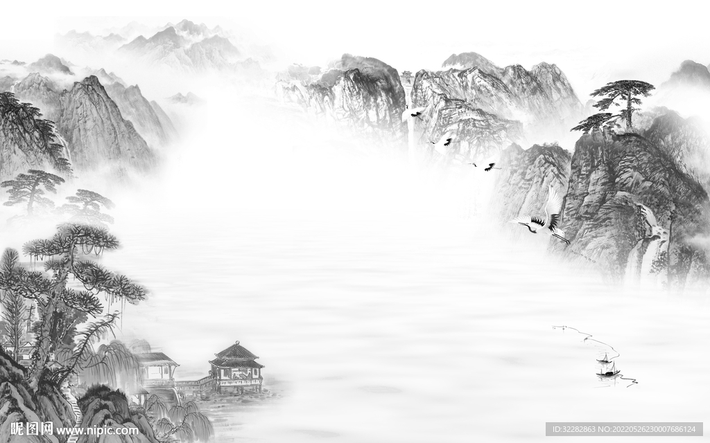 人气灰色客厅山水 TIf分层