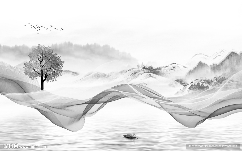 最新现代新山水画 TIf分层