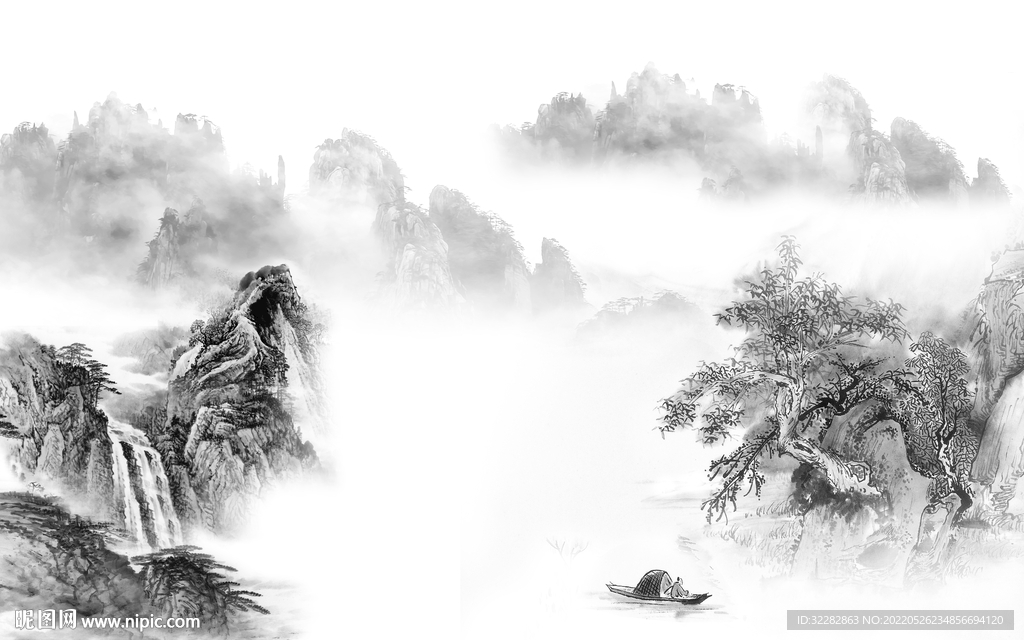 简约 现代新山水画 TIf分层