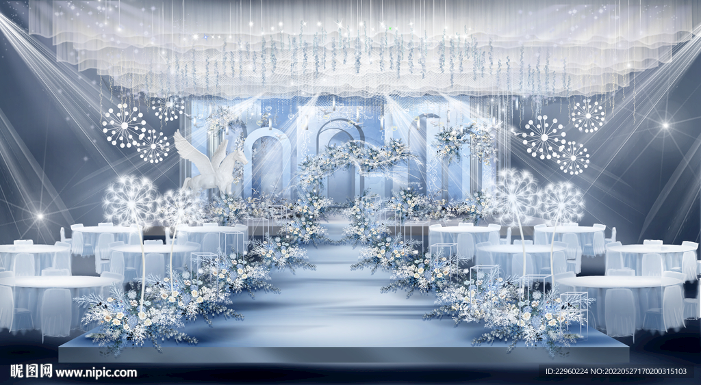 蓝色婚礼效果图