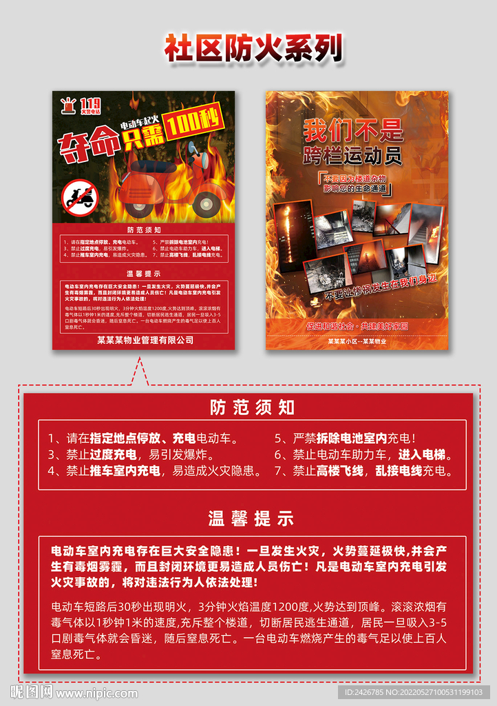 社区防火系列之电动车、楼道