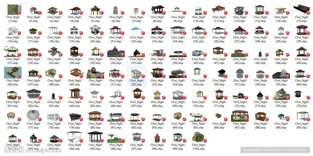 多种亭子SU模型