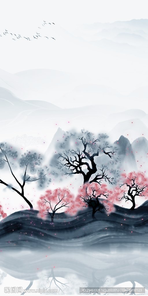 大气 意境玄关山水 Tif分层