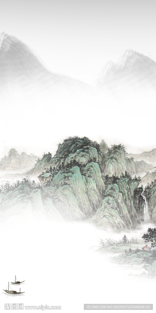 现代 意境玄关山水 Tif分层