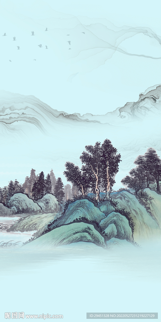 高档最新玄关山水 TIf分层