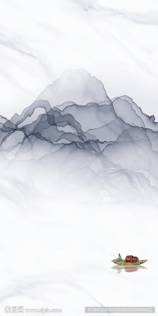 线条简约人气山水 TIf分层