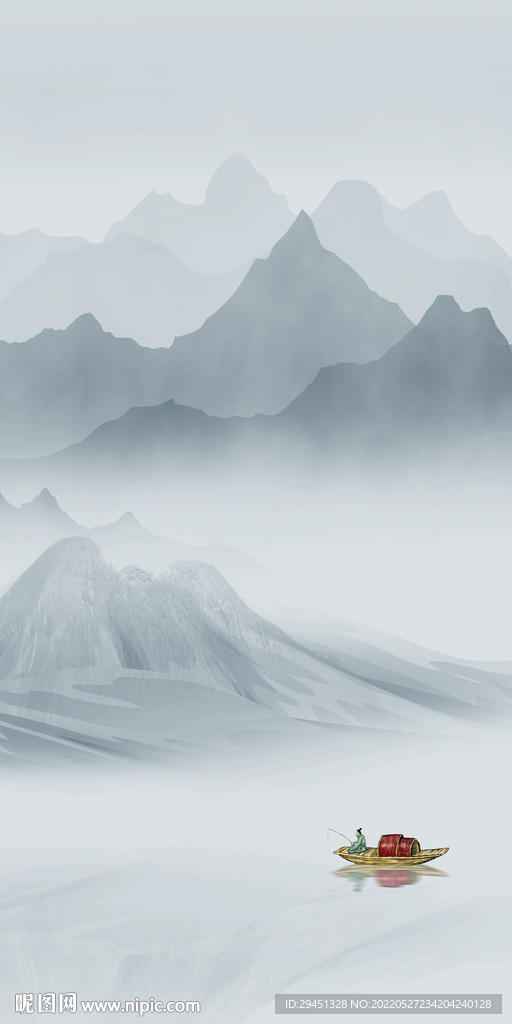 新中式高清玄关画 TIf分层