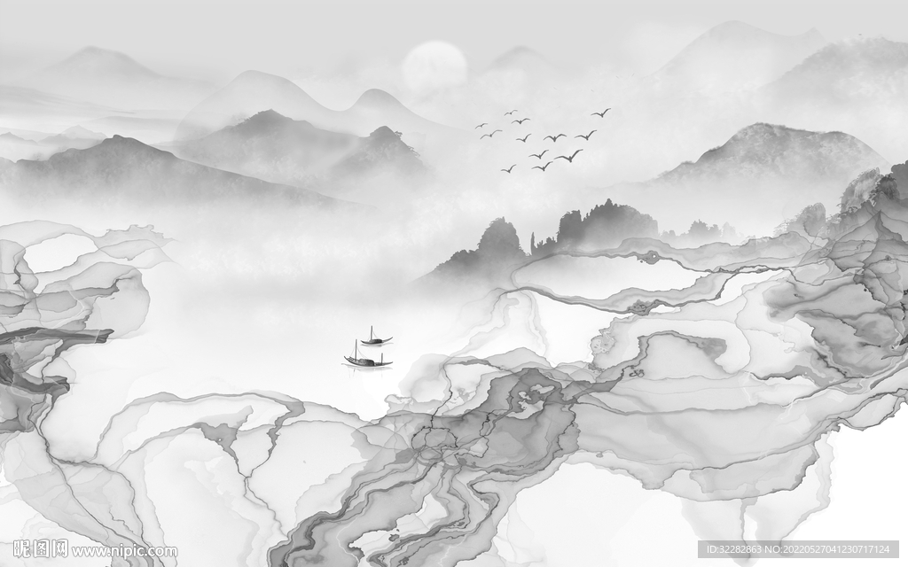 高清 高端山水画 TIf分层 