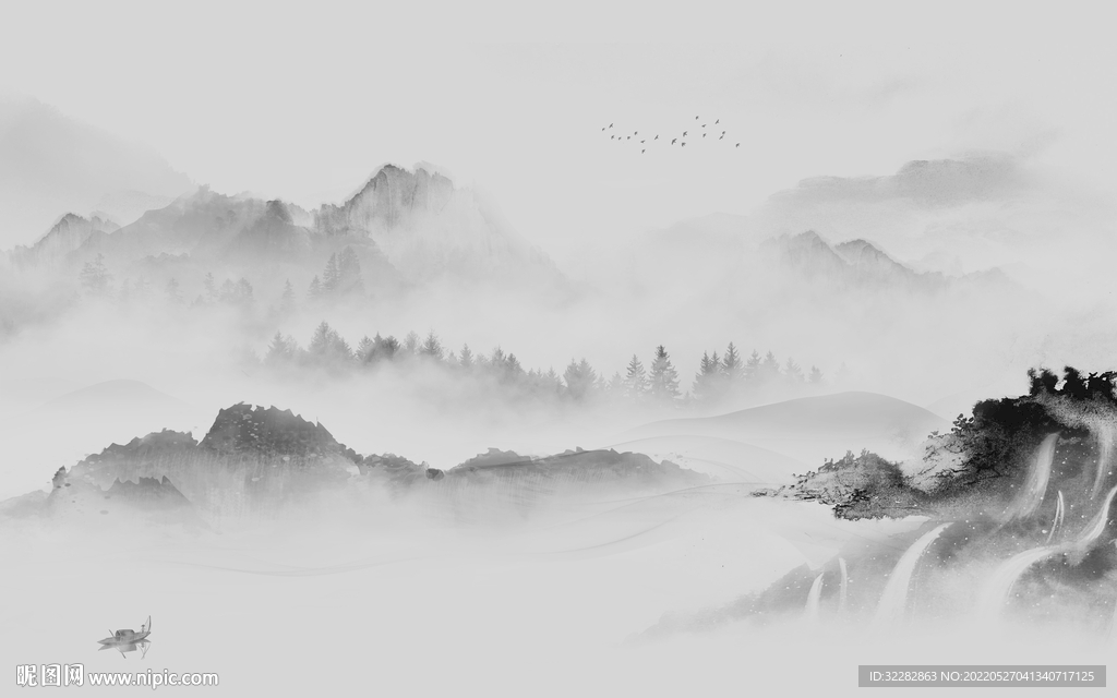 新上架高端客厅山水 TIf分层