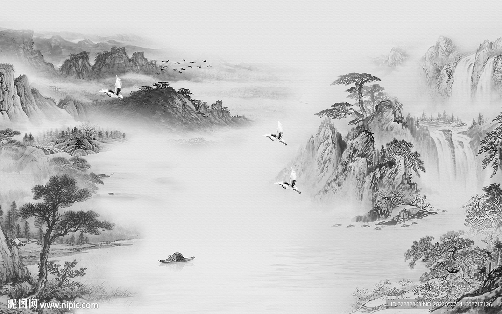 高档高端新山水画 TIf分层