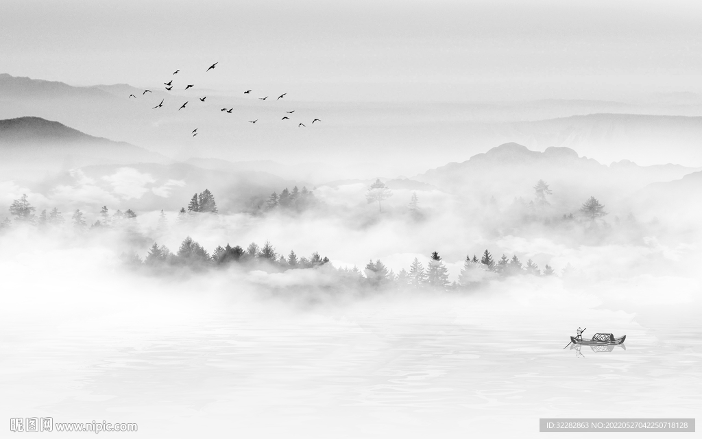 新款高端客厅山水 TIf分层