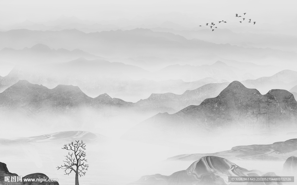 人气高端客厅山水 TIf分层