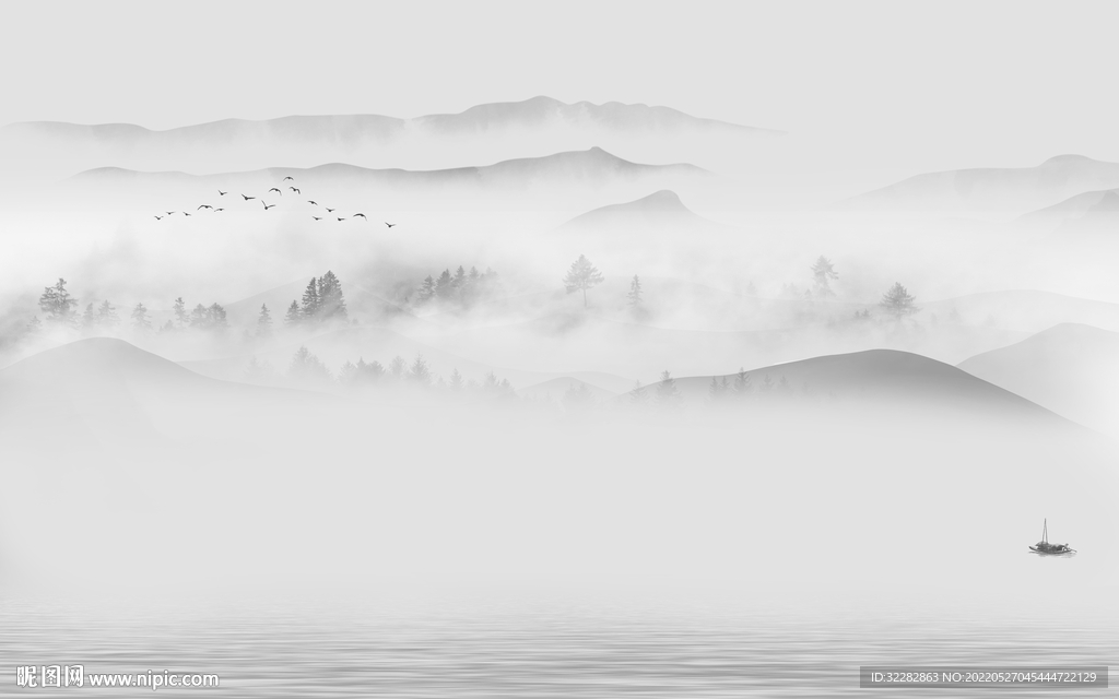 高端现代新山水画 TIf分层