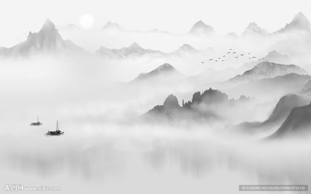 大气高端客厅山水 TIf分层