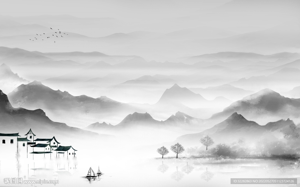 别墅客厅高档山水 TIF分层