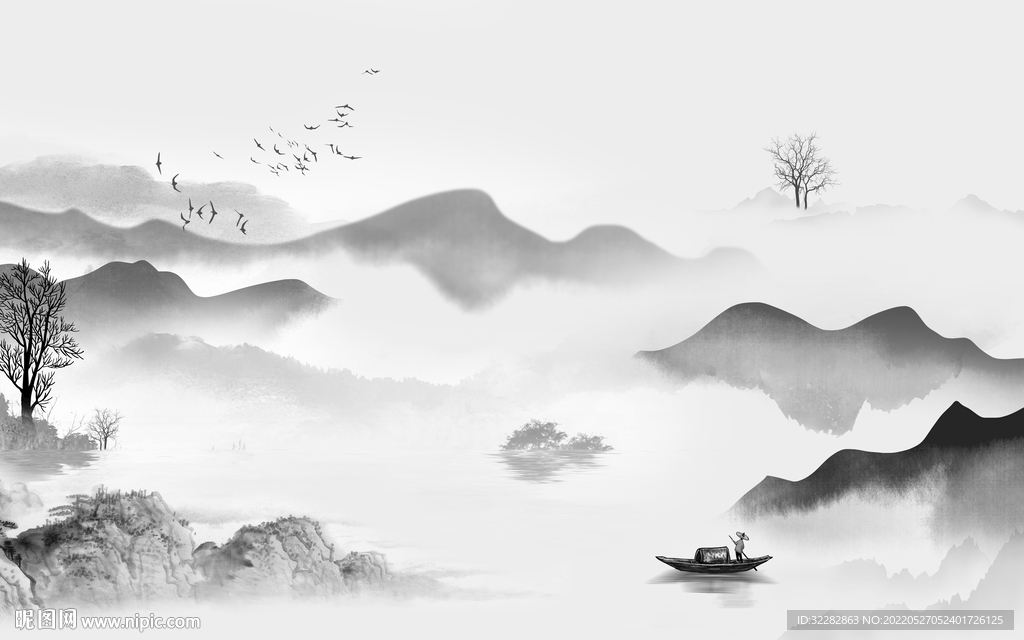 高雅 高端客厅山水 TIf分层