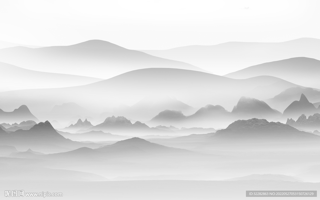 高端客厅高档山水 TIF分层