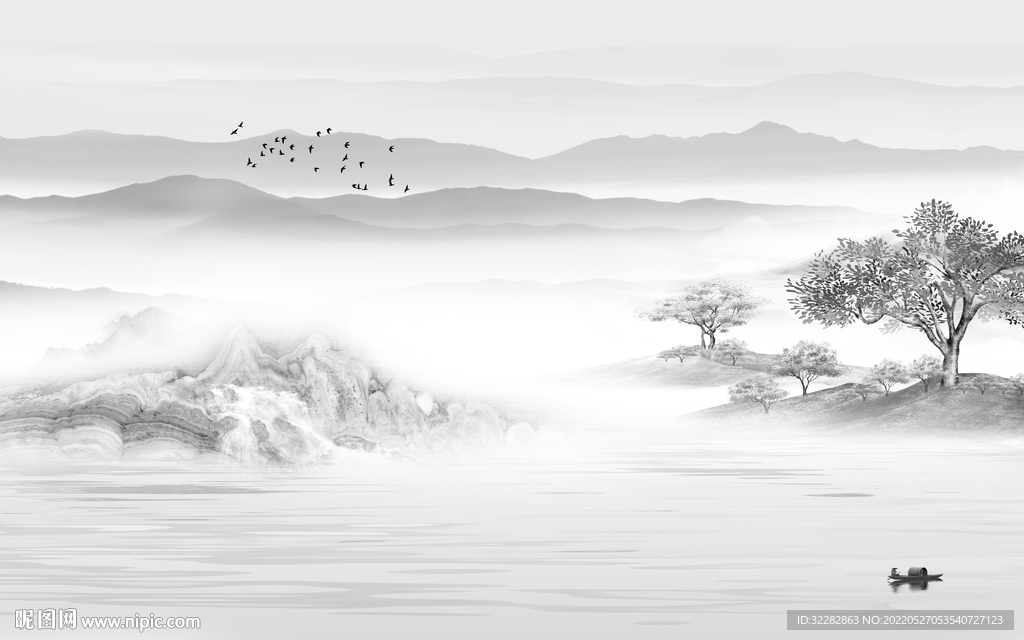 高清 高端客厅山水 TIf分层