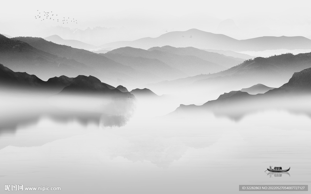 新品灰色新款山水 TIF分层