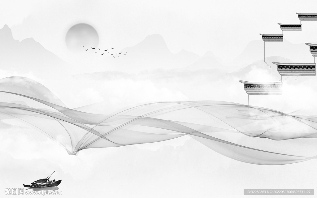 高清 客厅高档山水 TIF分层