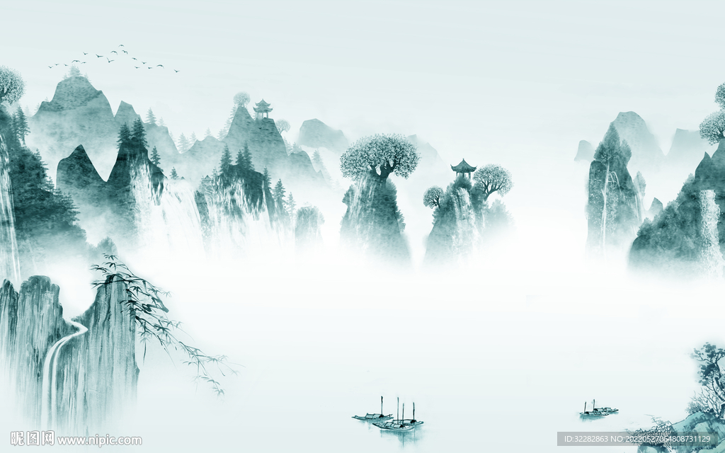 高档最新中式山水 TIf分层