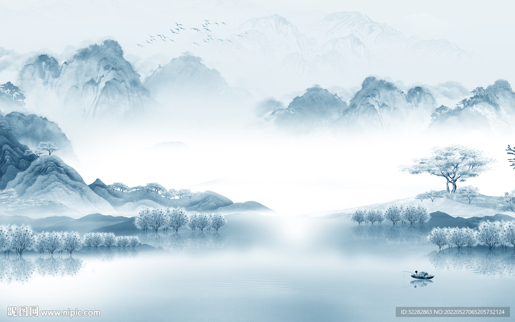 现代 最新中式山水 TIf分层