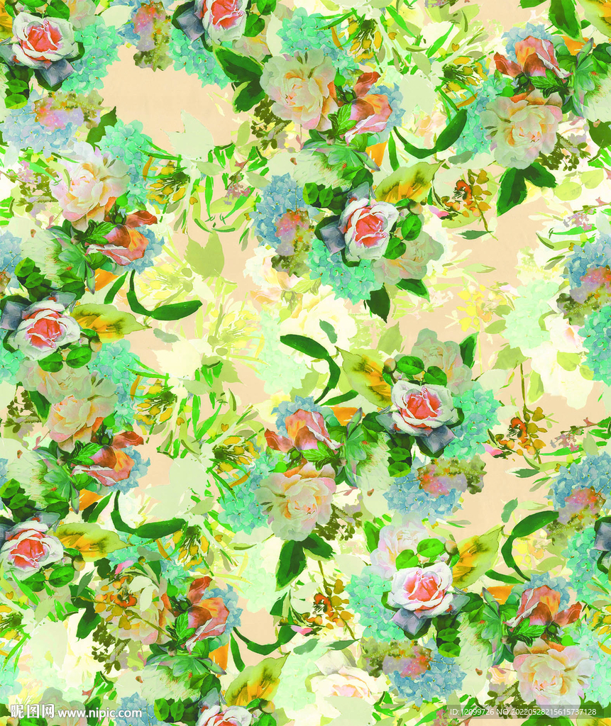 大牌数码印花 花朵