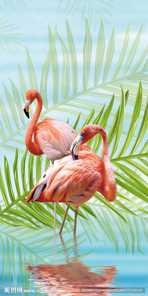 奢华火烈鸟无框画 TIF分层图