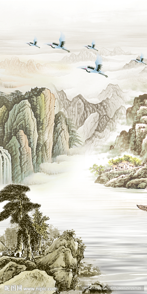 中式新玄关画背景 TIf分层