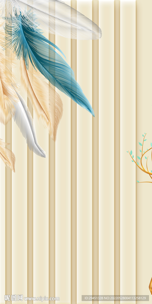 简约玄关无框画 TIF分层图