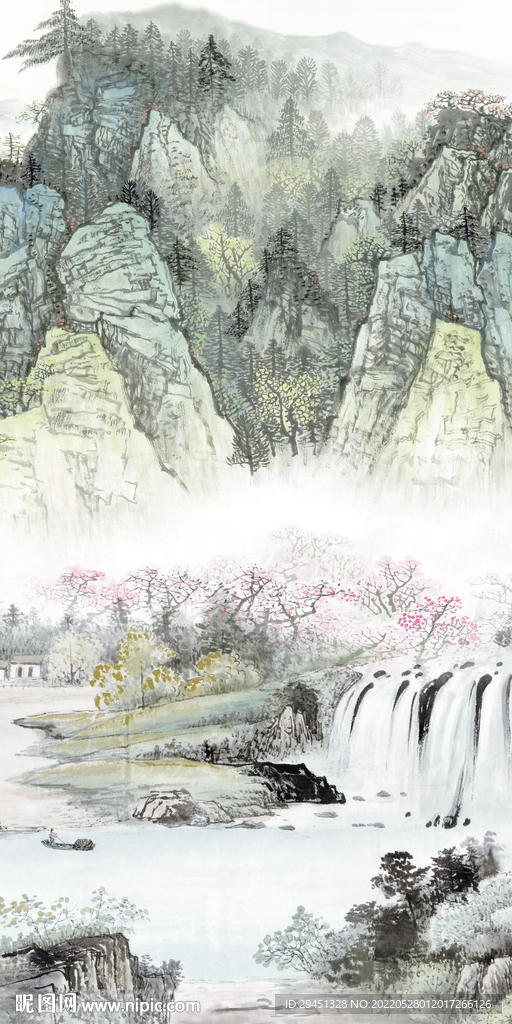 背景墙玄关现代山水 TIf分层