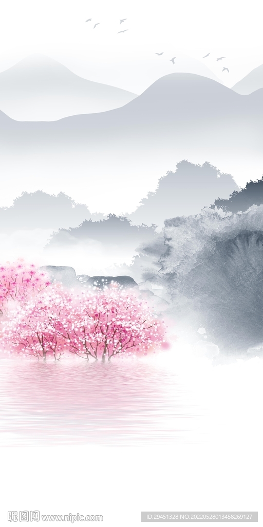 现代 中式最新山水 Tif分层