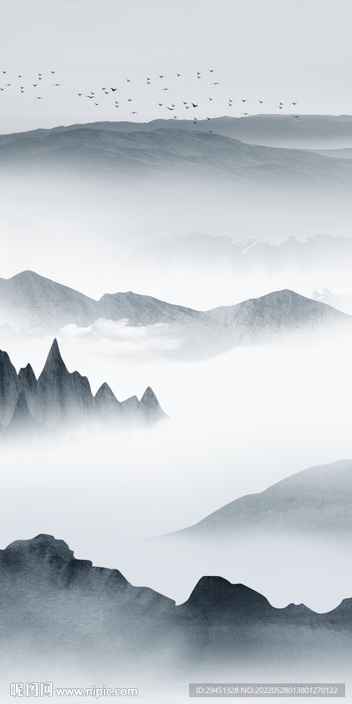 简约中式最新山水 Tif分层