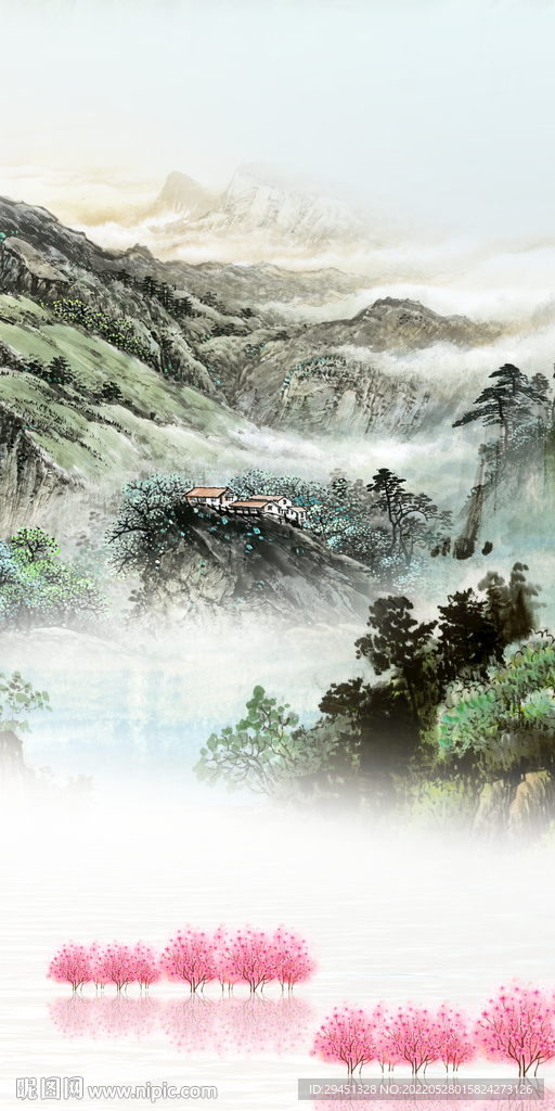 国画新中式画山水 TiF分层