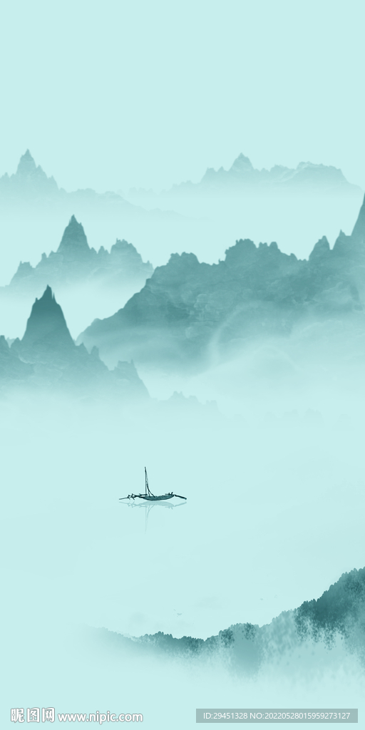 高端新中式画山水 TiF分层