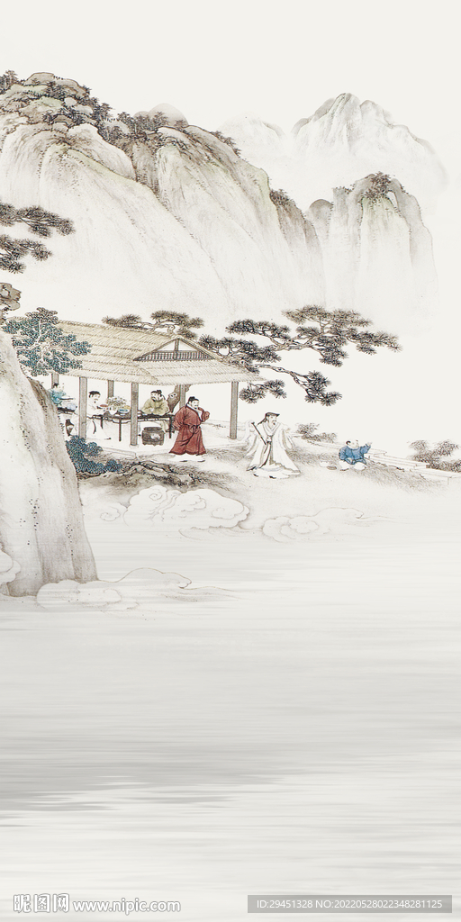 新中式玄关最新山水 Tif分层