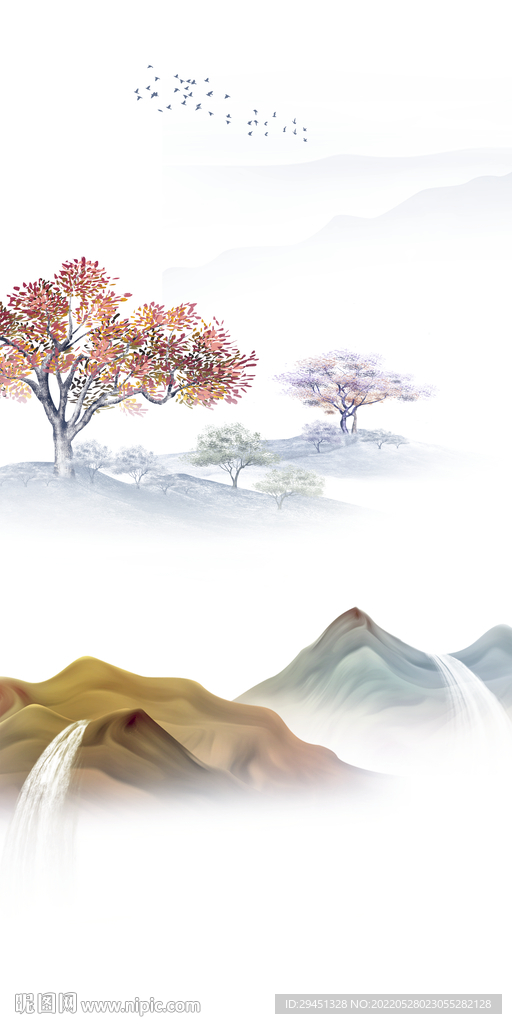 高清玄关最新山水 Tif分层