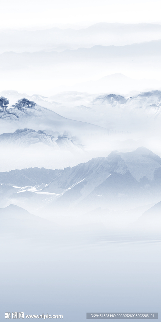 简约 玄关最新山水 Tif分层